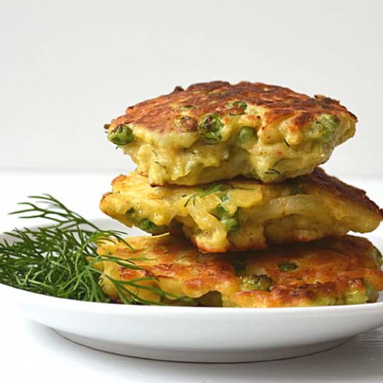Potato Leek & Pea Cakes