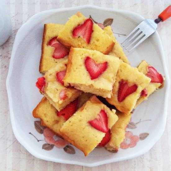 Strawberry White Chocolate Blondie