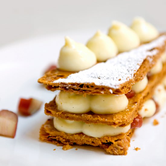 Vanilla Rhubarb Mille-Feuille