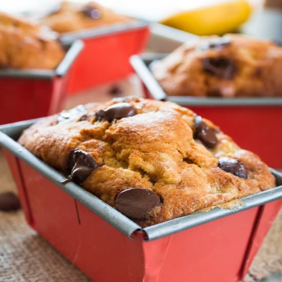 Banana loaf with chocolate chips