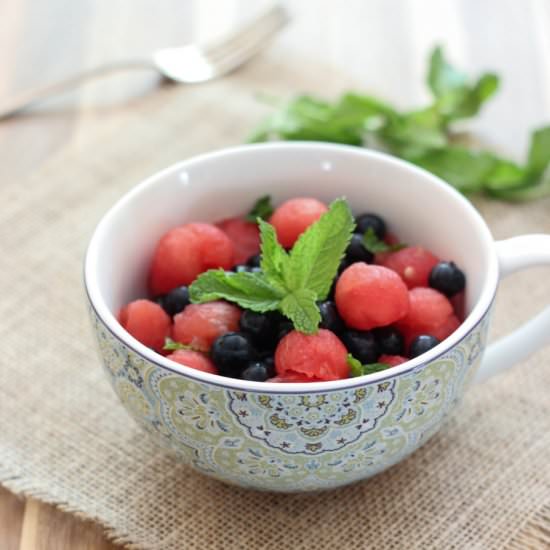 Watermelon Blueberry Mint Salad