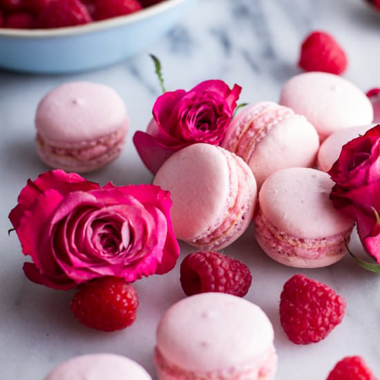 Coconut Raspberry Macarons