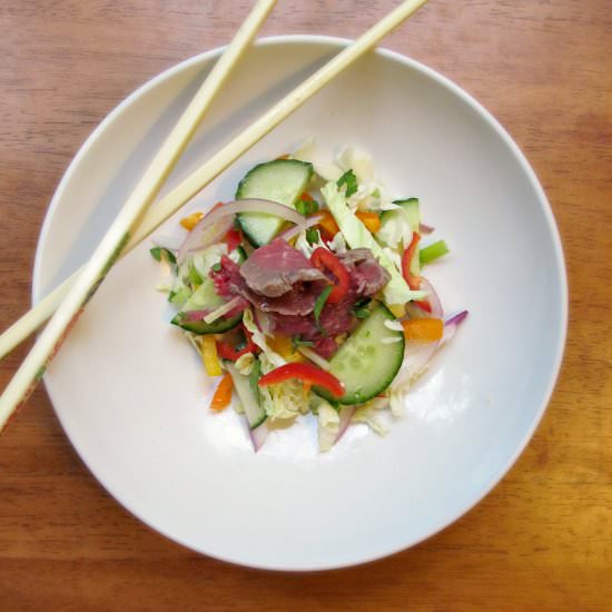 Beef sashimi salad