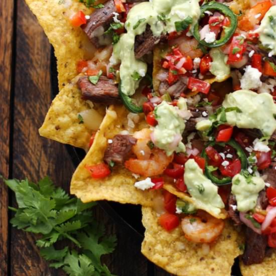 Grilled surf ‘n turf party nachos