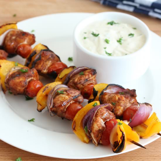 Spiced Chicken Kabobs Tahini Yogurt