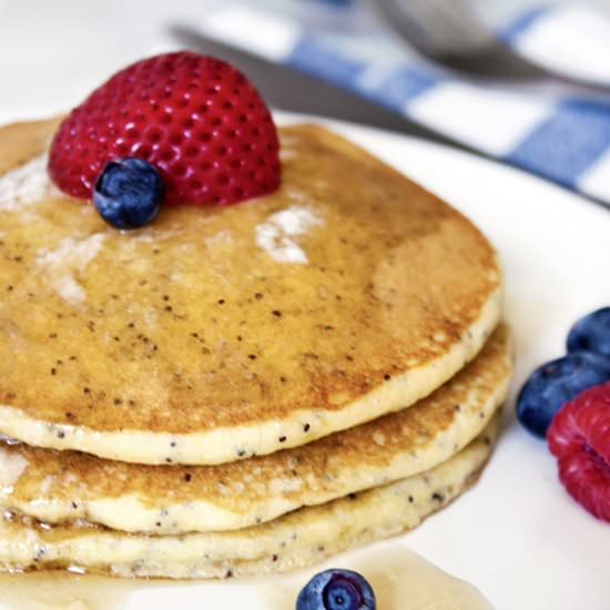 Lemon Poppy Cornmeal Pancakes