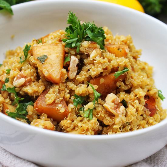 Herbed Quinoa with Grilled Peaches