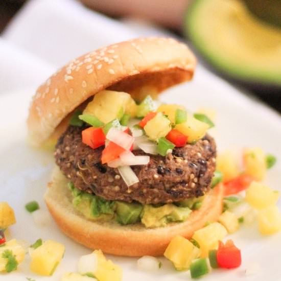 Sprouted Quinoa Black Bean Burgers