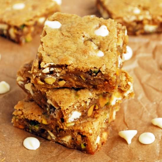 White Chocolate Pistachio Blondies