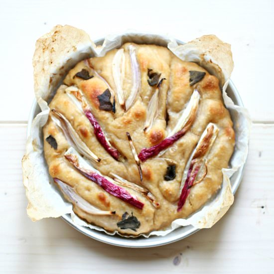 Spring Onions & Sage Focaccia Bread