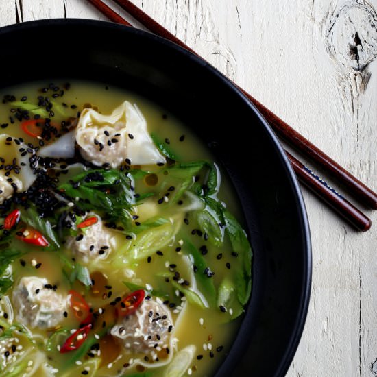 Faux Pork Wonton Soup