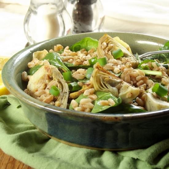 Artichoke and Spinach Farro Salad