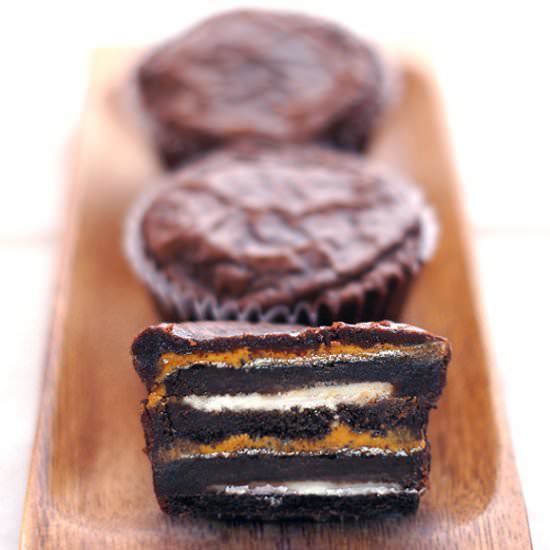Brownie Peanutbutter Oreo Cupcakes