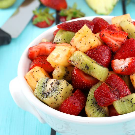 Triple Fruit Salad with Lemon-Poppy