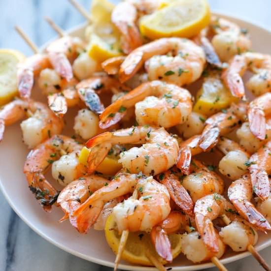 Lemon Garlic Shrimp Kabobs