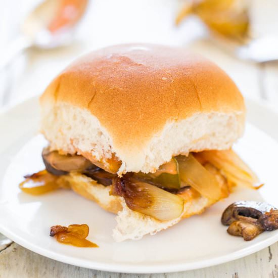 Onion & Portobello Mushroom Sliders