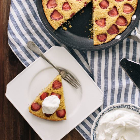 Strawberry Maple Cornbread Cake