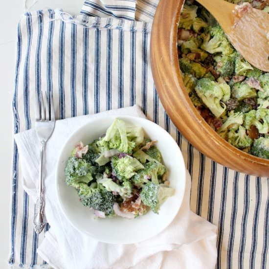 Broccoli Salad w. Bacon & Raisins