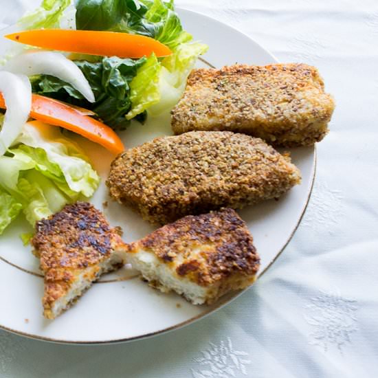 Almond-crusted Circassian cheese