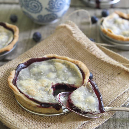Mason Jar Lid Blueberry Pies