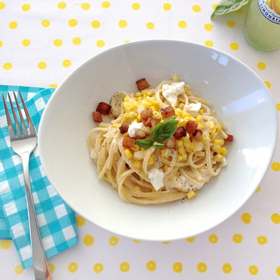 5-Ingredient Bacon-Corn Alfredo