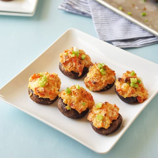 Cheesy Shrimp Dip Stuffed Mushrooms