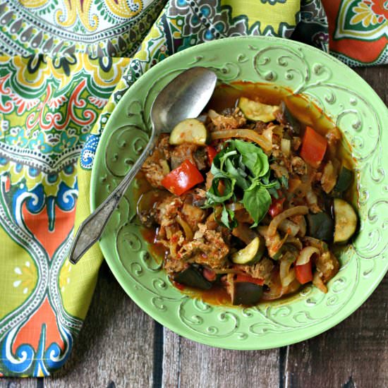 Slow Cooker Sausage Veg Ratatouille