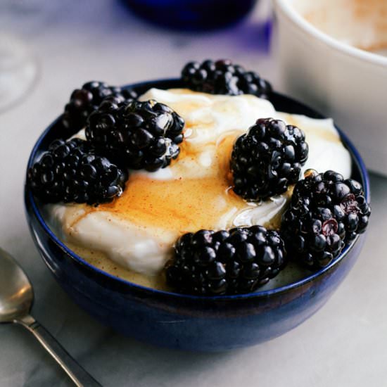 Blackberry Spiced Honey Yogurt