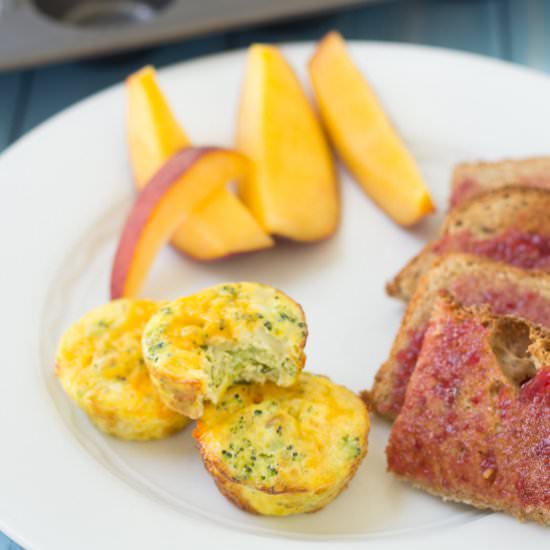 Broccoli Cheddar Mini Frittatas
