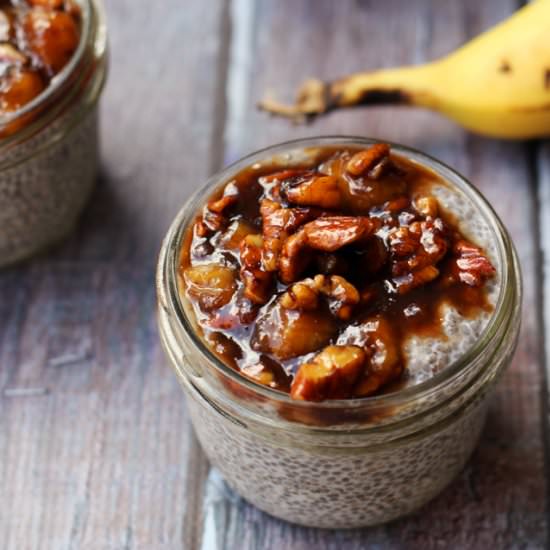 Bananas foster chia pudding