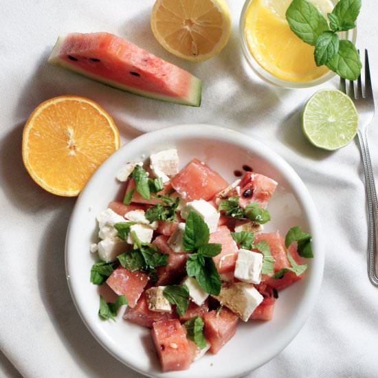 Salad with watermelon and feta