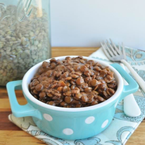 Crock Pot BBQ Baked Lentils