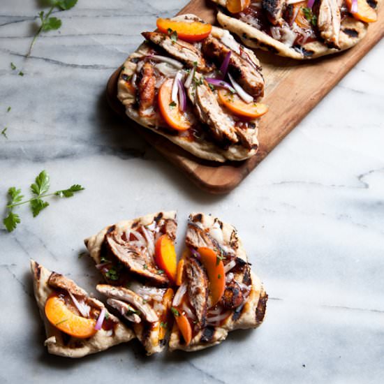 Grilled BBQ Beer Chicken Flatbread