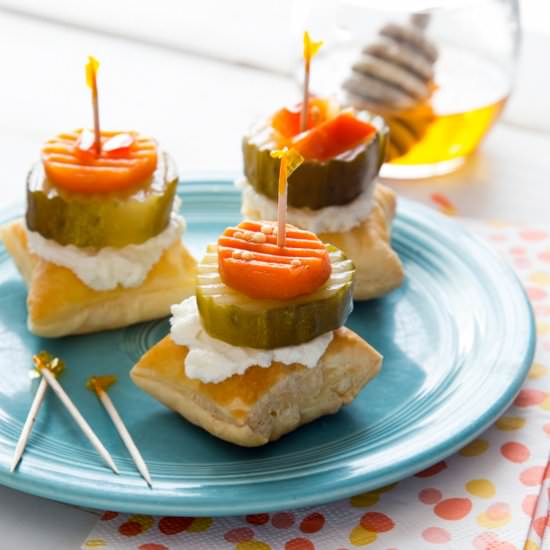 Honey Goat Cheese Pickle Bites