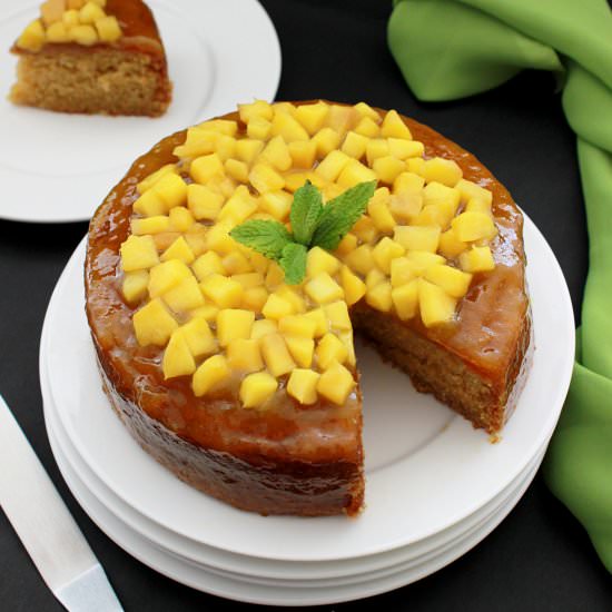 Mango Cake (Eggless, Butterless)