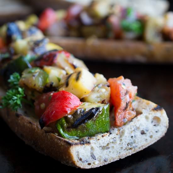 Grilled Ratatouille Tartine