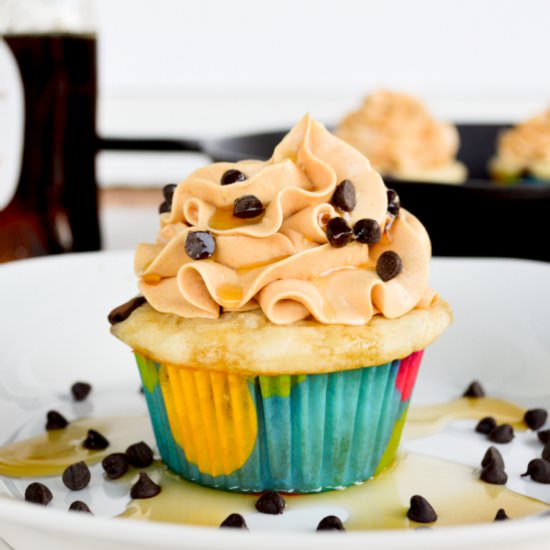 Pancake Cupcakes w/Peanut Butter