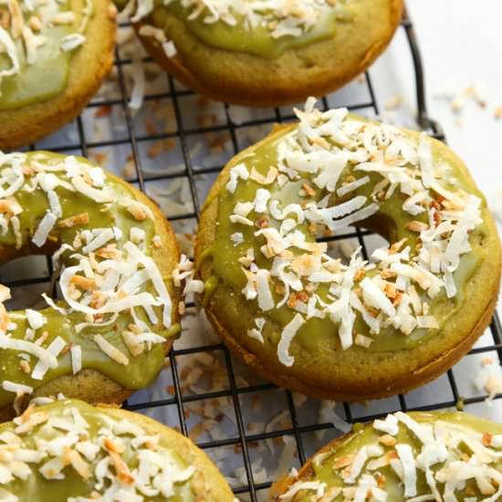Green Tea & Coconut Donuts