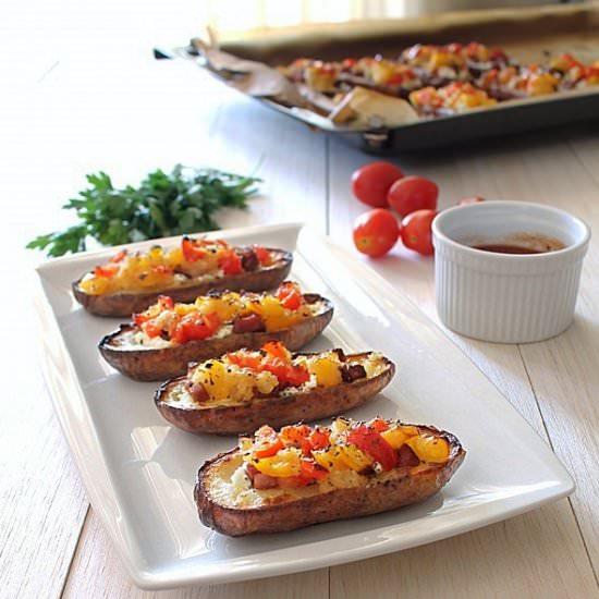 Potato Skins with Feta Cheese