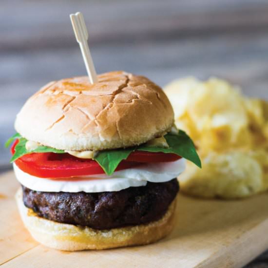 Caprese Burger with Balsamic Aioli