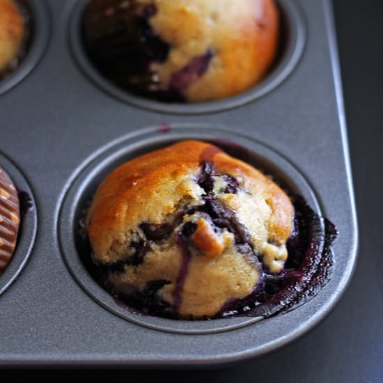 Chocolate Blueberry Banana Muffins