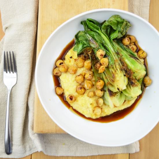 Bok Choy with Polenta