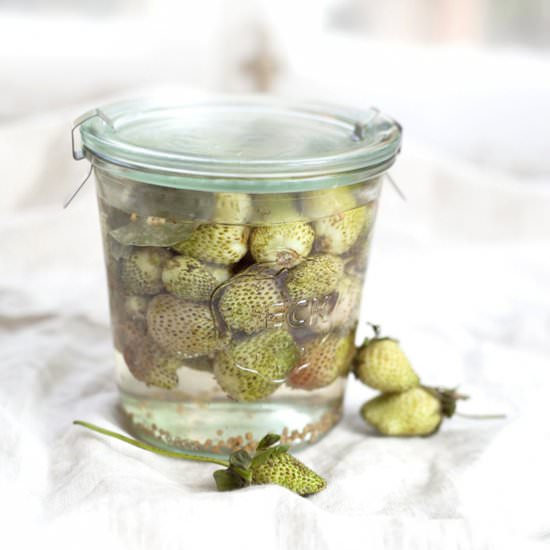 Pickled Green Strawberries