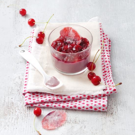 Poppy Custards with Cherries