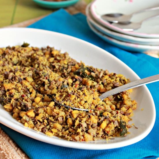 Banana Flower And Lentils