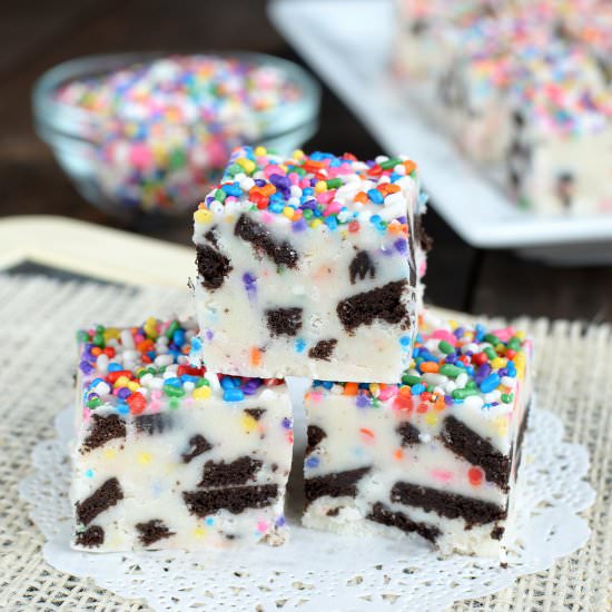 Funfetti Cookies and Cream Fudge