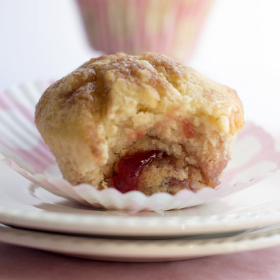 Raspberry Jam Cheesecake Muffins