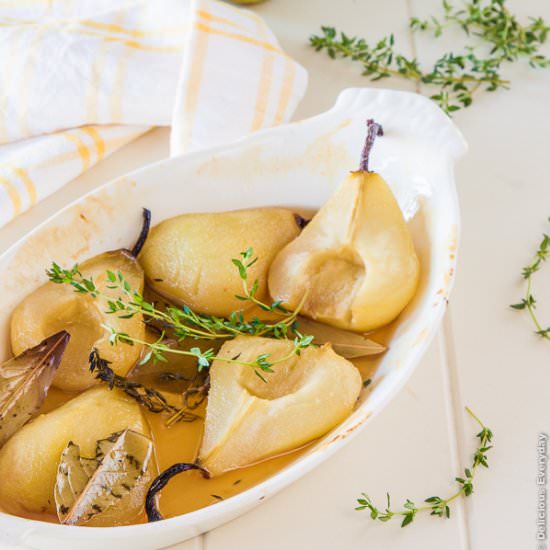 Bay, Thyme and Honey Roasted Pears