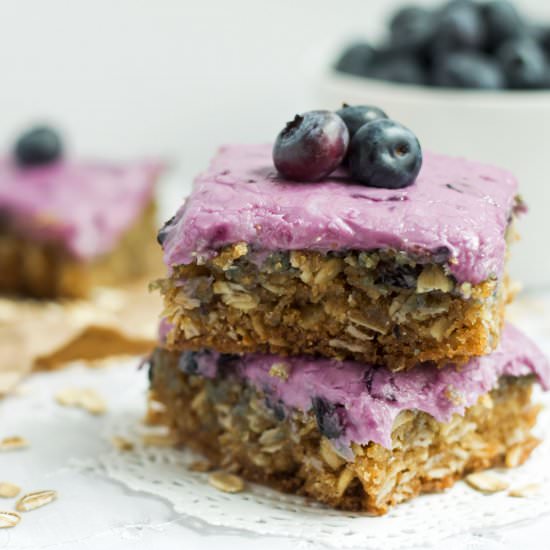 Blueberry Iced Oatmeal Bars
