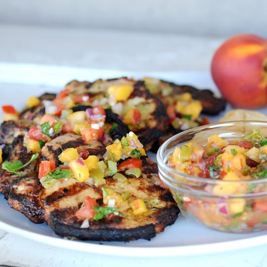 Green Chile Peach Pork Chops